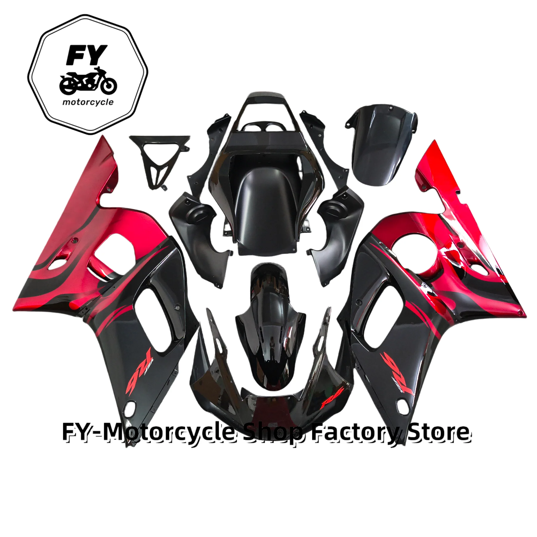 Custom Motorcycle Fairings Kit For YAMAHA YZFR6 1998 1999 2000 2001 2002 YZF-R6 98-02 Red Black Fairing Bodywork Set