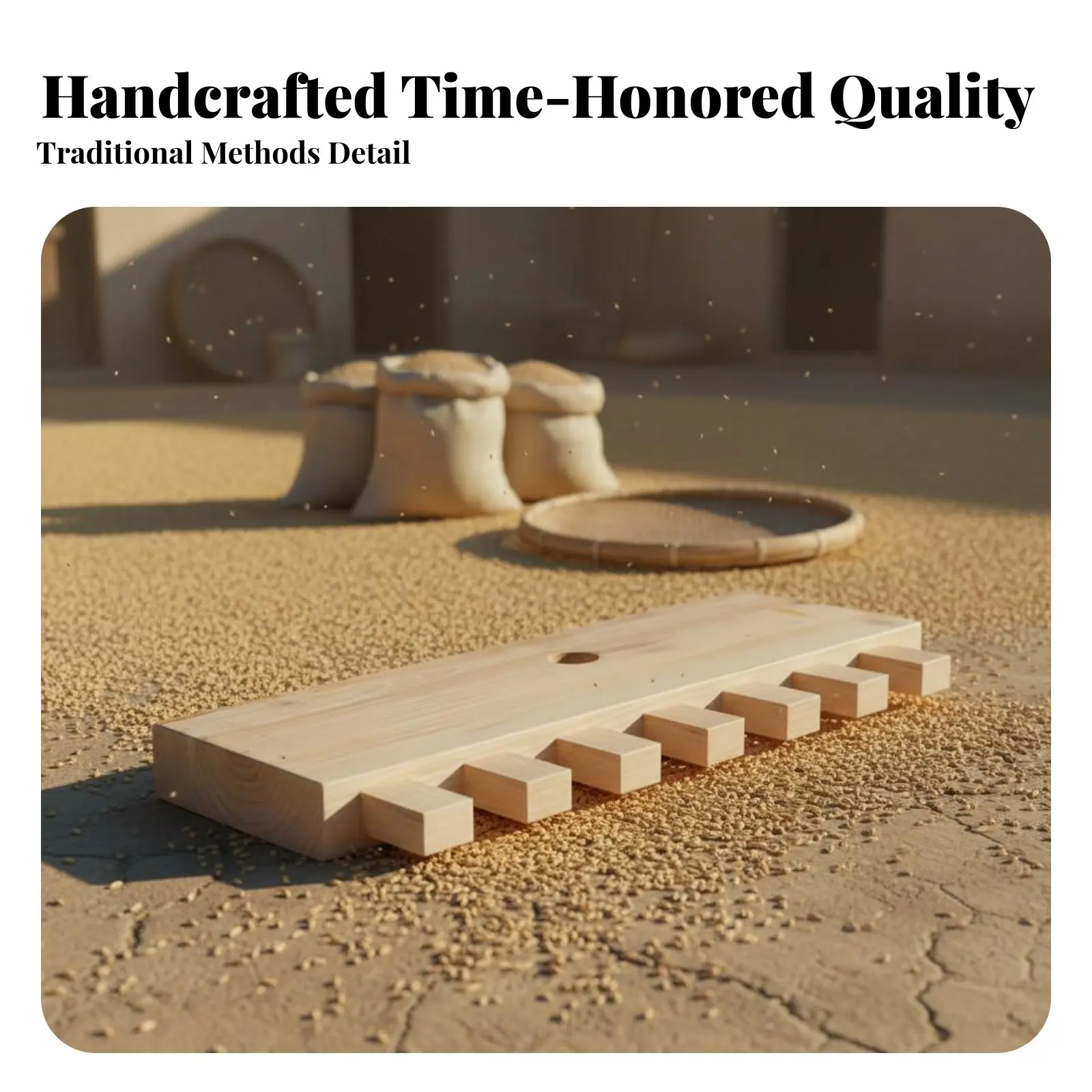 

Farm Leveling Tool Multi-Functional Wooden Grain Rake Sturdy Wood Grain Distributor Sturdy Duty Soil Leveling Tool Easy to Use