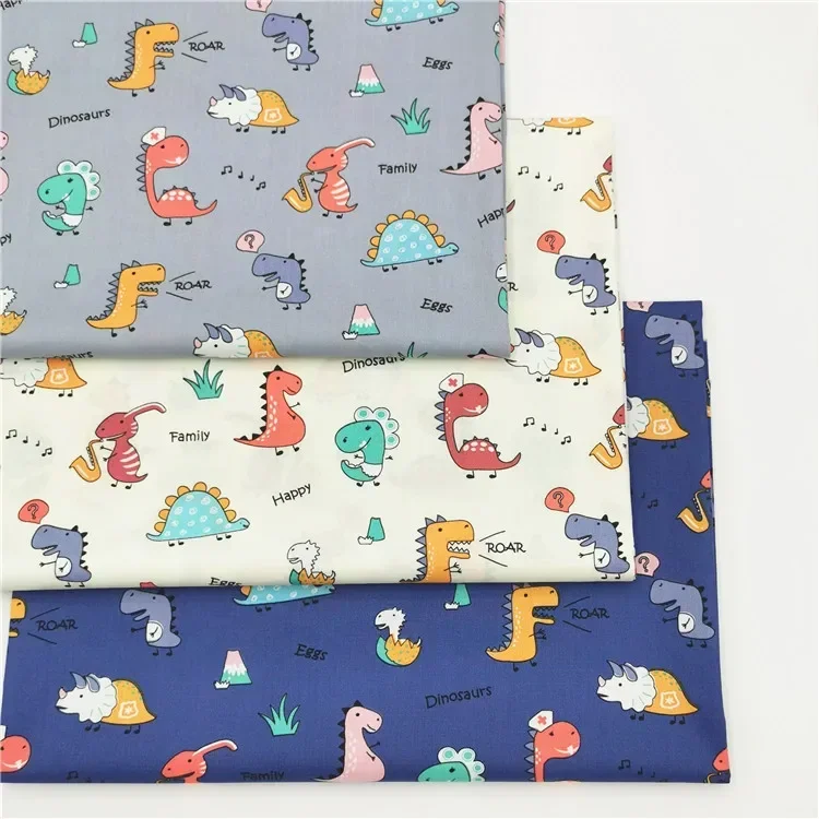 160x50cm Cartoon Cute Dinosaur Small Animal Twill Printed Fabric, Handmade DIY L Bedding Pajamas Cloths Toy Materials