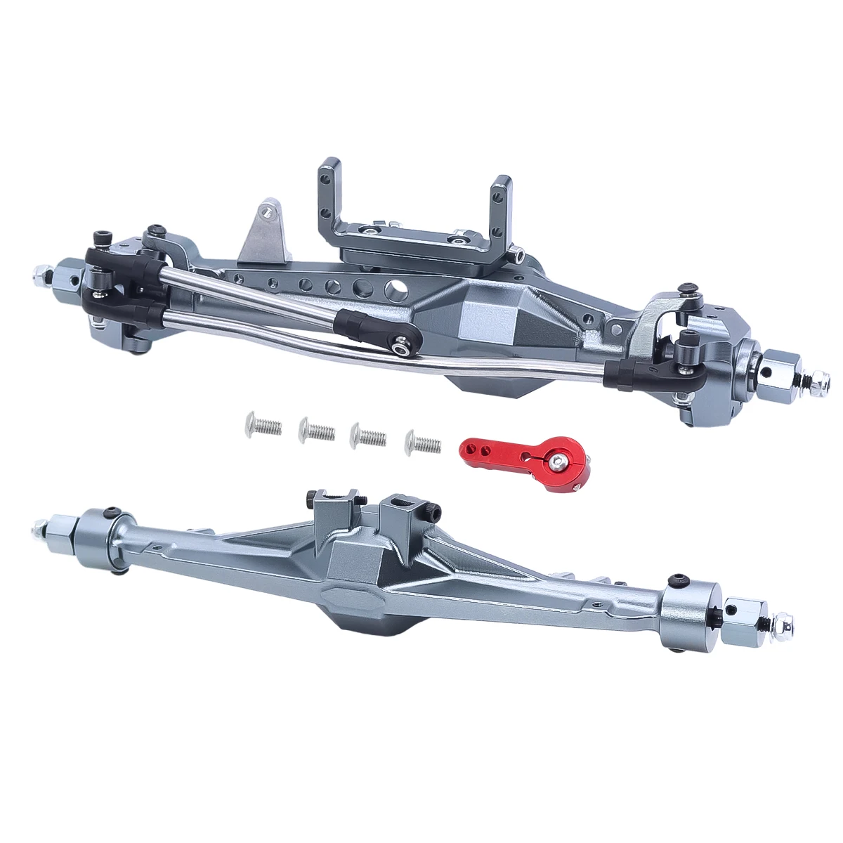 SCX10 III CNC Aluminum Front and Rear Straight Axles Set For 1/10