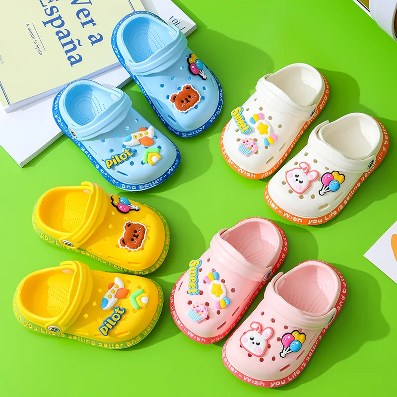 

Children's Slippers Summer Boys' Indoor Soft Soled Anti Slip Baby Beach Shoes Little Girls' Baby Hole Shoes Cool Slippers