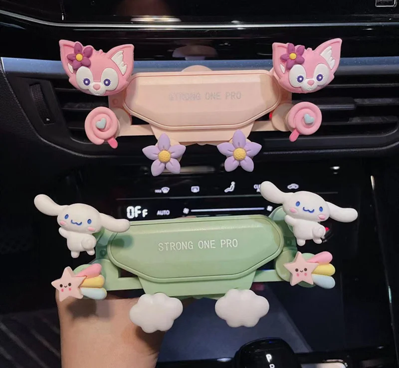 

Sanrio Creative Cartoon Mymelody Cinnamoroll Car Air Outlet Mobile Phone Holder Special Car Navigation Mobile Phone Holder