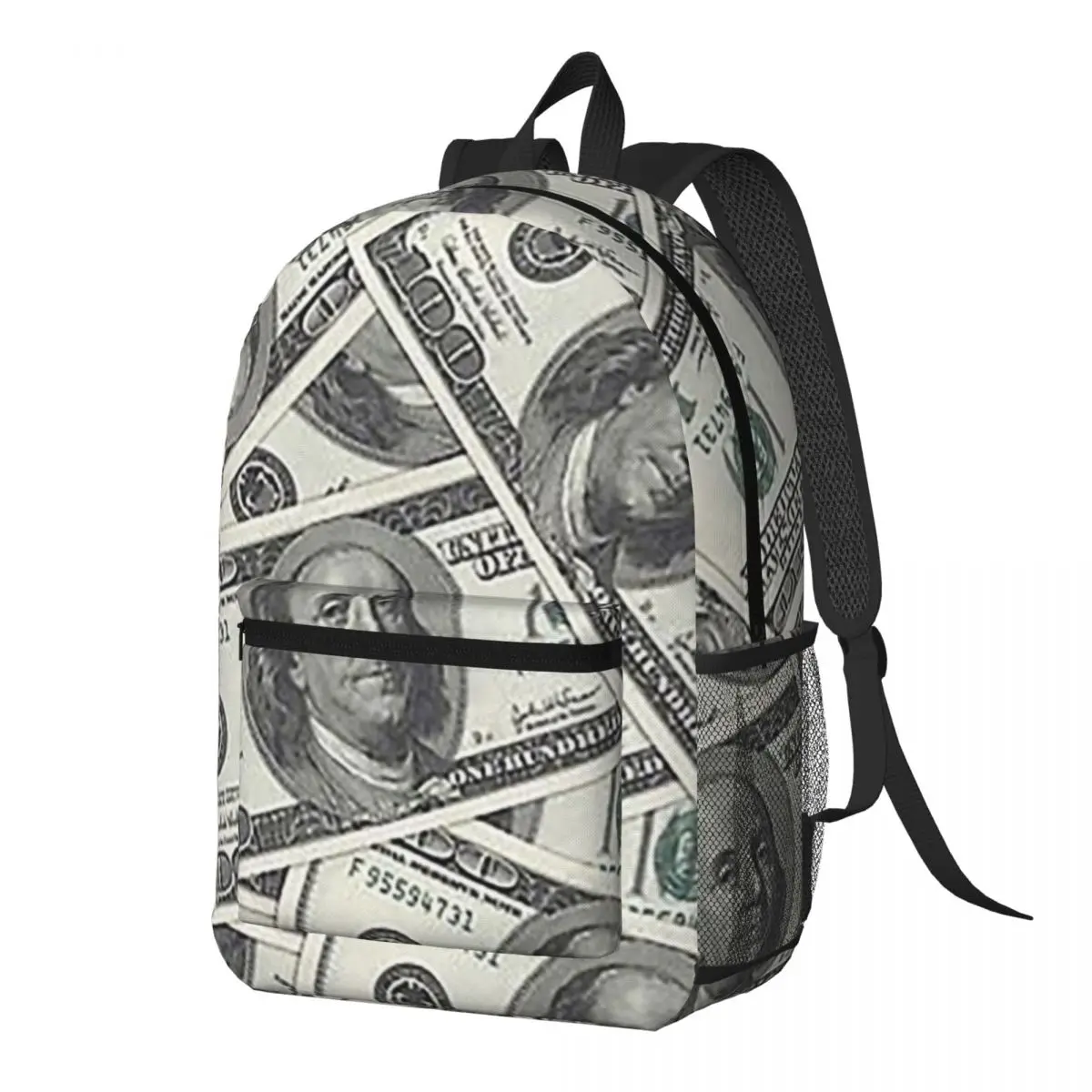 

Rich Money Novelty Dollars Backpack Daypack Large Capacity Kids BookBag School Bag Shoulder Bags for Men Women