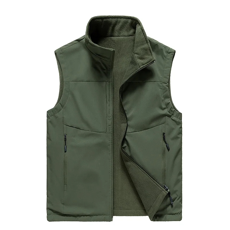 

Sport Tactical Jackets Motorcyclist Sleeveless Double-sided Vest Autumn Fishing Clothing Hunting Coat MAN Coats Work Vest Men's