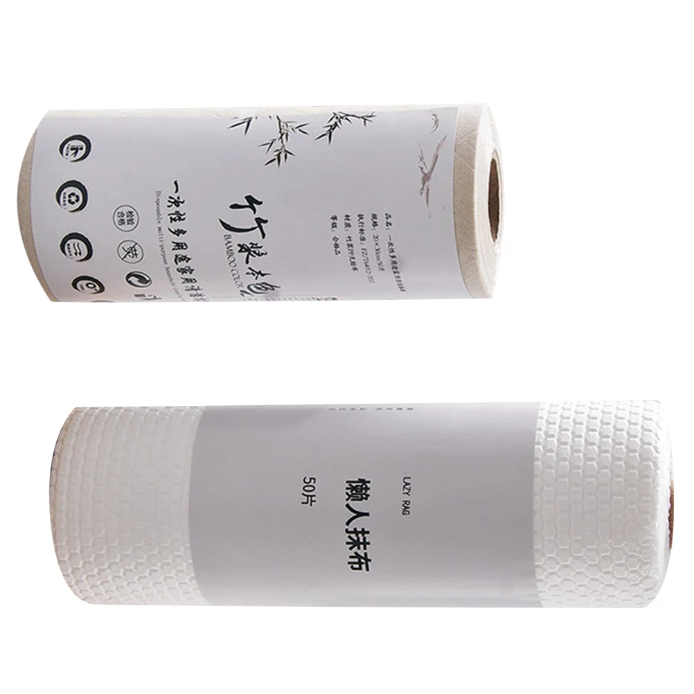

2 Rolls Non-woven Cloth Towels Hand Disposable Napkins Wipes Toilet Paper Cleaning Rags Dish Wiping Kitchen Absorb Water