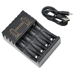 1pcs Battery Charger With Charging Cable 4 Slots DC 5V/2A 1.2V DC800mA Works With AA/AAA Ni-MH/Ni-Cd Rechargeable Batteries