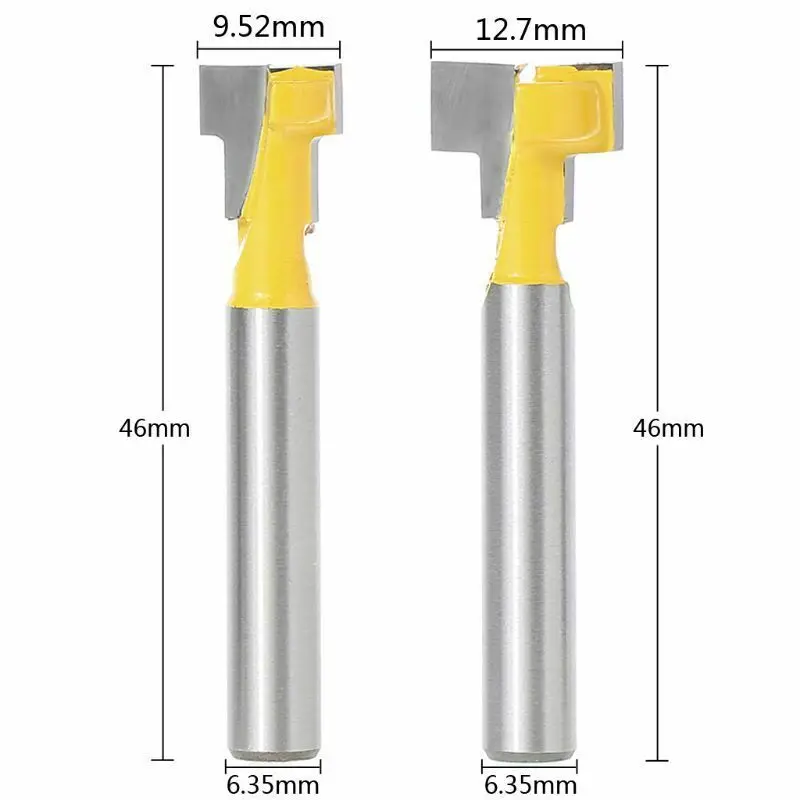 

2pcs Shank T Slot Router Bit Set Hex Bolt Cutting Edges Woodworking Furniture Hardwood Materials Power Milling Cutter