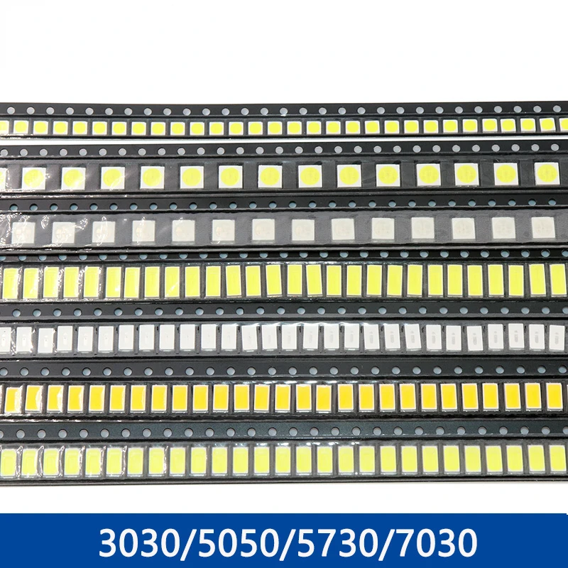 100pcs/lot LED Diodes Assorted Kit 0603 0805 1206 1210 3528 5050 5730 SMD LED Red Yellow Green White Blue Light Emitting Diode