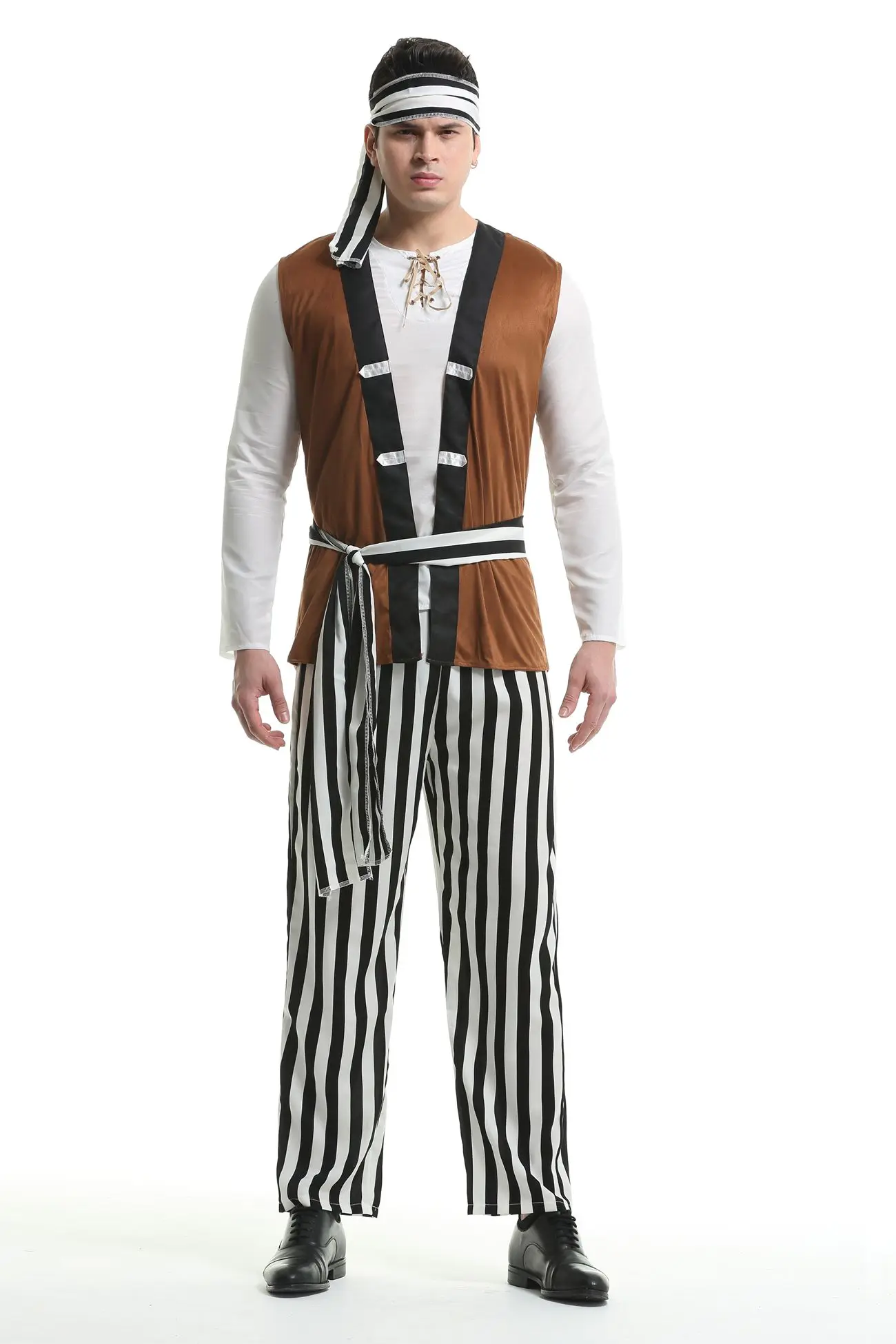 

Halloween Purim Deluxe Men Caribbean Pirate Captain Cosplay Costume Day of the Dead Horror Bloody Vampire Fancy Dress