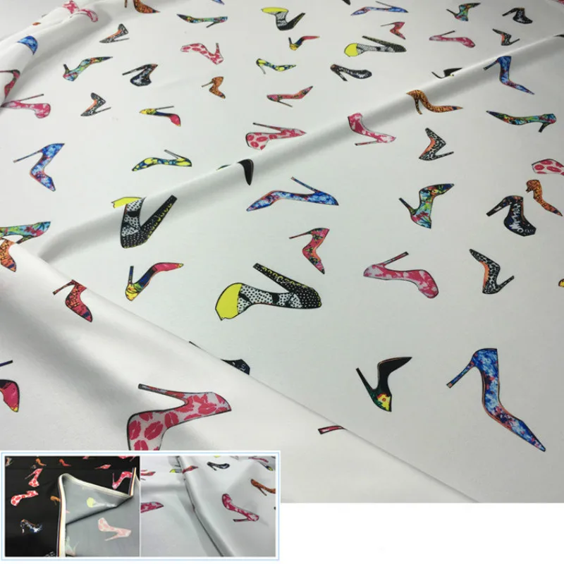 

Brand Fashion Design Printed Stretch Satin Fabric Soft Clothing Shirt Polyester Cloth for Dress Fabrics Per Meter Diy Sewing