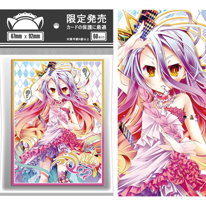 60 قطعة/المجموعة لا لعبة لا حياة لعبة الحياة شيرو فلاش بطاقة كم PTCG أنيمي لعبة جمع بطاقة الغطاء الواقي 67*92 مللي متر