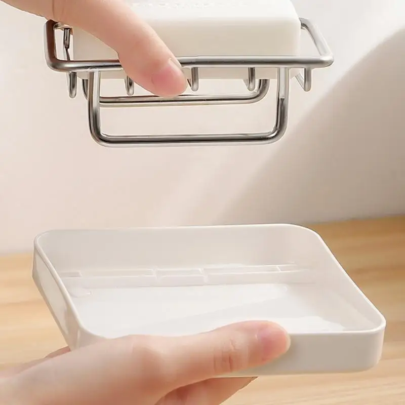 Space Saving Soap Rustproof Stainless Drain Tray For Bathroom Kitchen Countertop Storage
