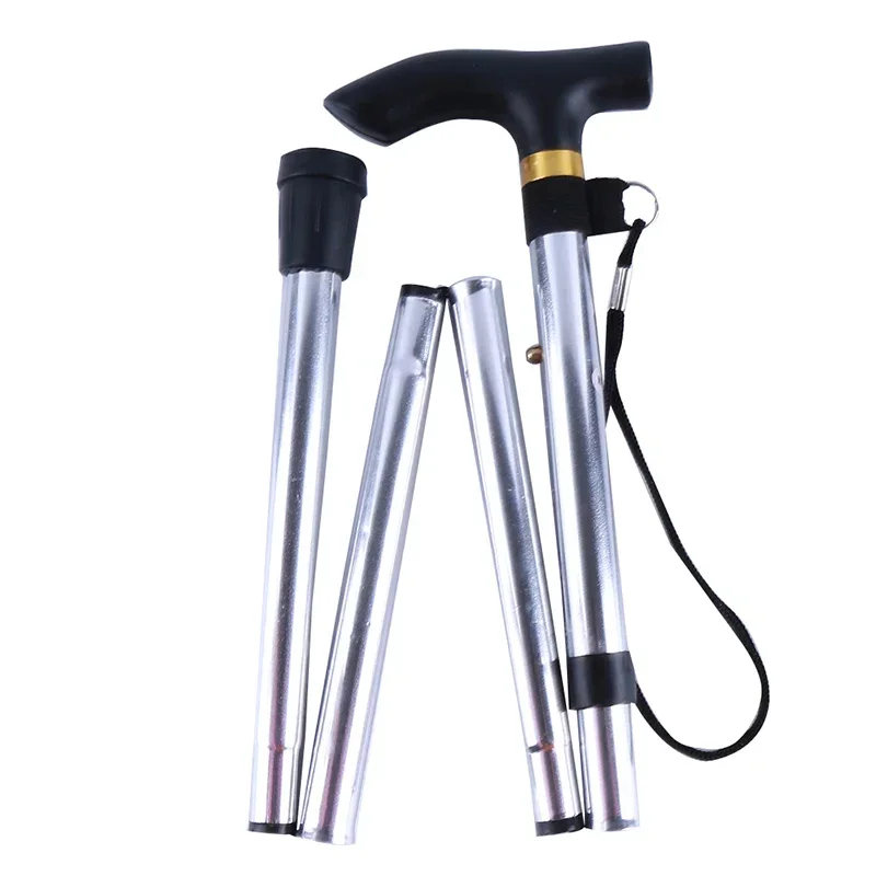 Telescopic Walking Stick Outdoor Hiking Trekking Poles Aluminum Alloy Metal Folding Cane Crutches Pole For Elderly People image 2
