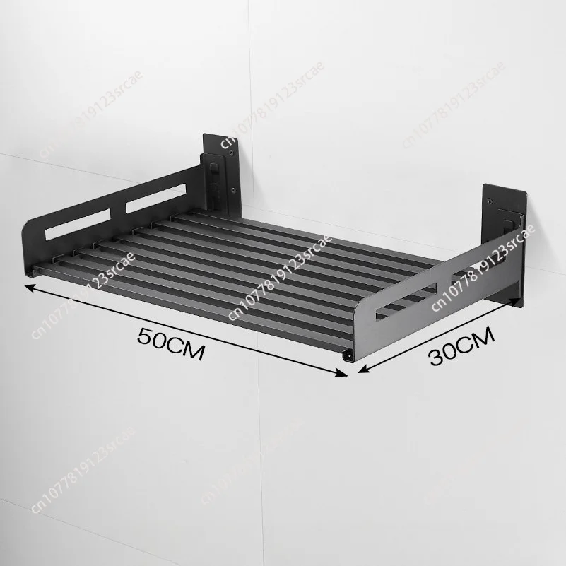 

Suitable for storage racks, kitchen storage cabinet accessories, black stainless steel wall mounted microwave oven rack space