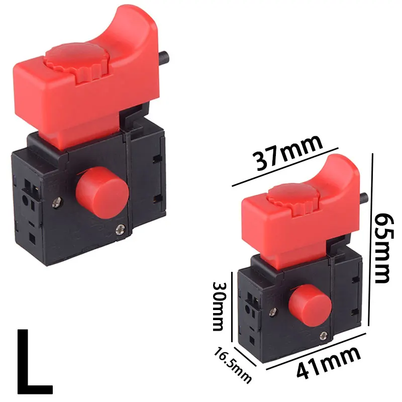 AC 250V Speed Regulating Switch Lock on Power Tool Electric Drill Speed Control Trigger Button Switch, Black