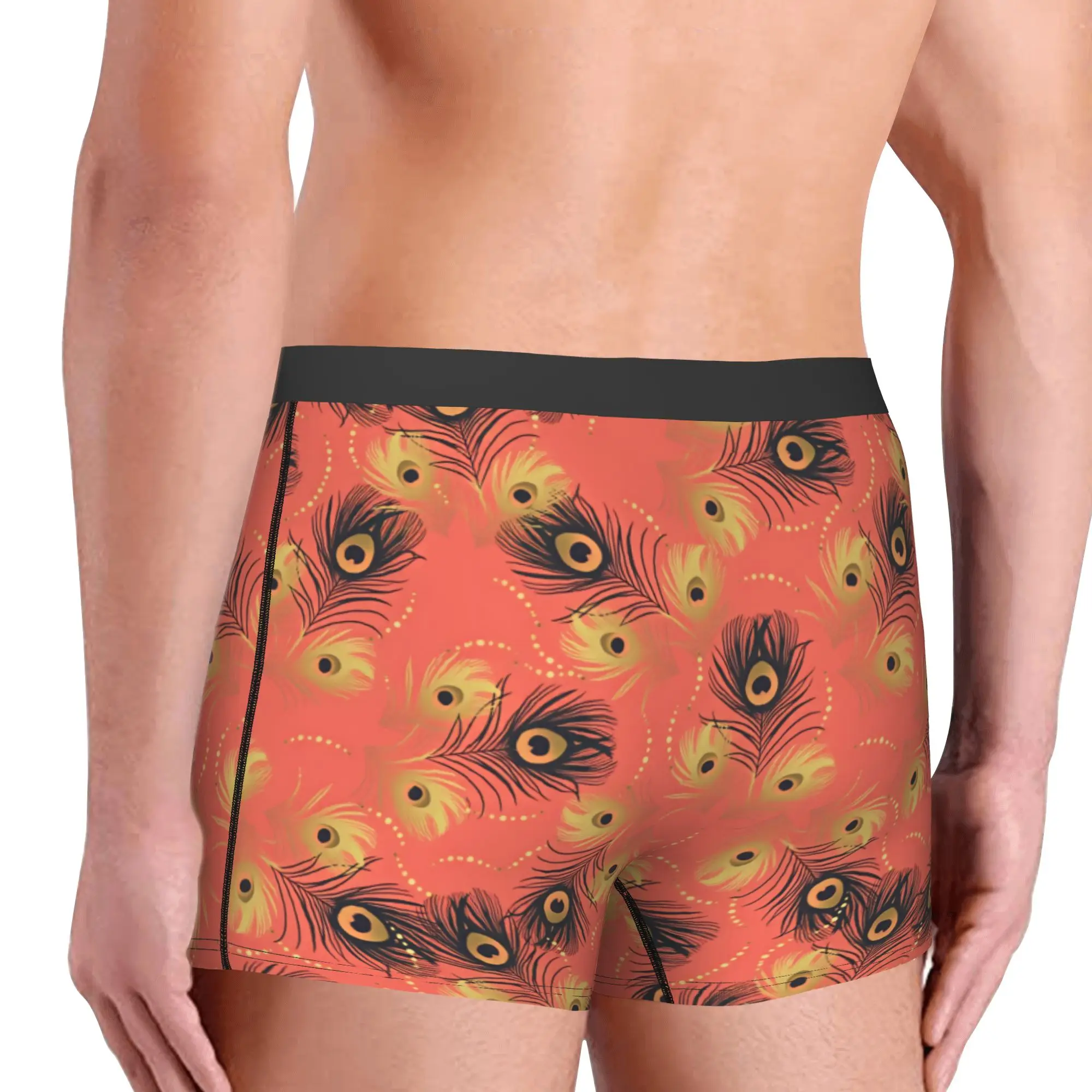 Peacock Feathers Seamless Pattern Boxer Shorts For Men 3D Print  Underwear Panties Briefs Soft Underpants