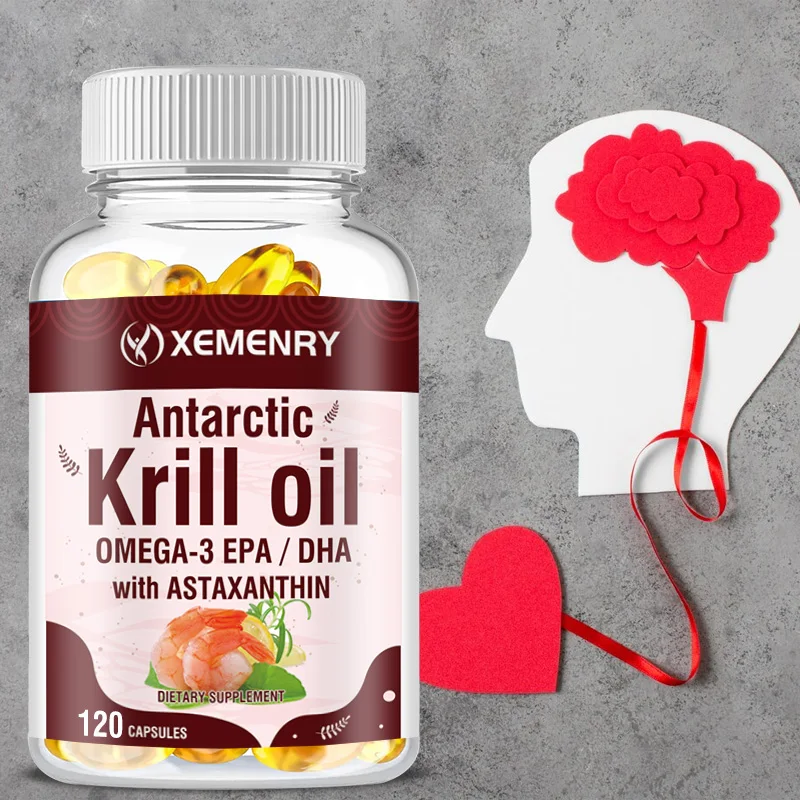 XEMENRY Antarctic Krill Oil - Rich in Natural Extracts of EPA and DHA To Promote Brain and Joint Health