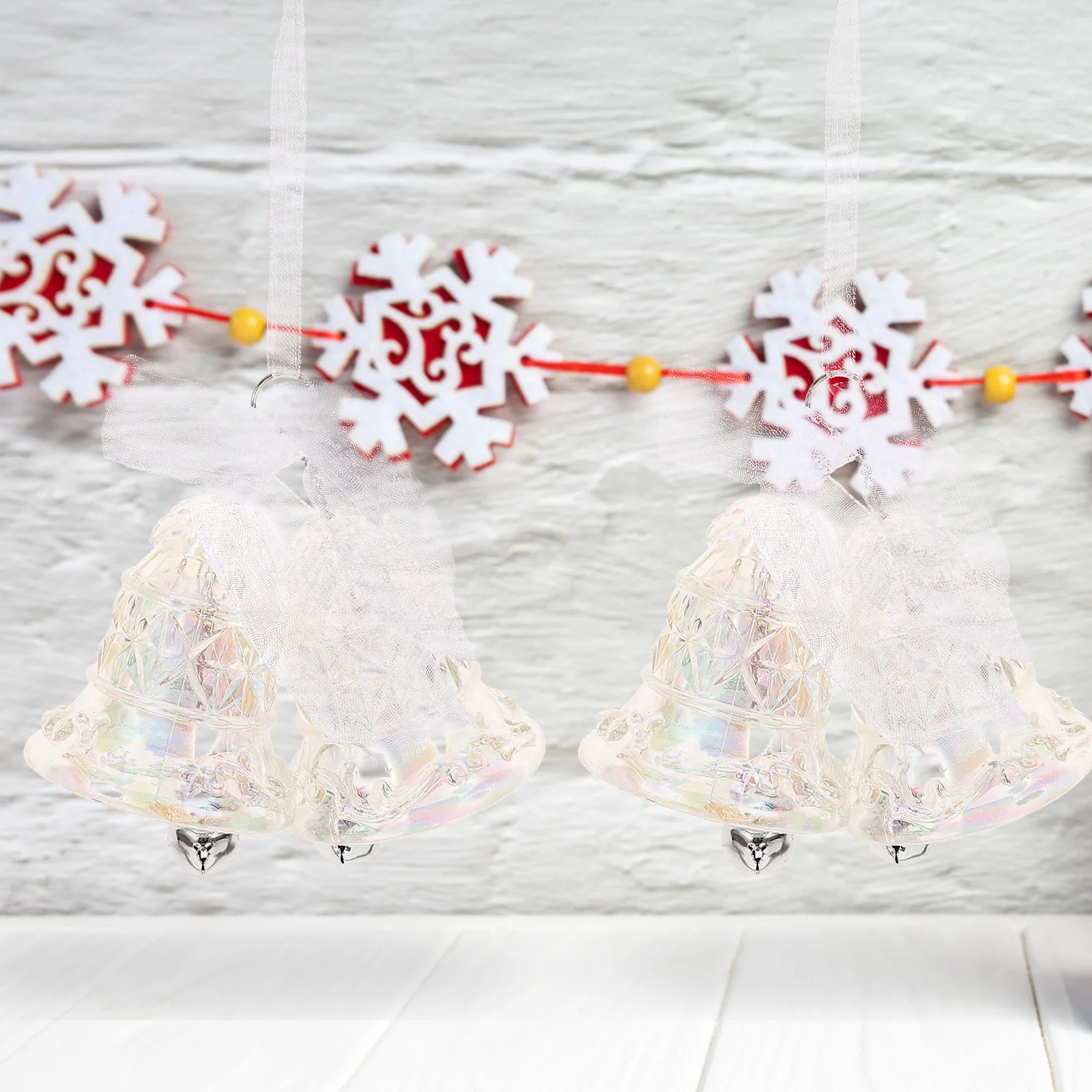 

Clear Transparent Acrylic Bell Ornament Hanging Decor for Christmas Tree Holiday Party Wedding Home Shopping Mall Use