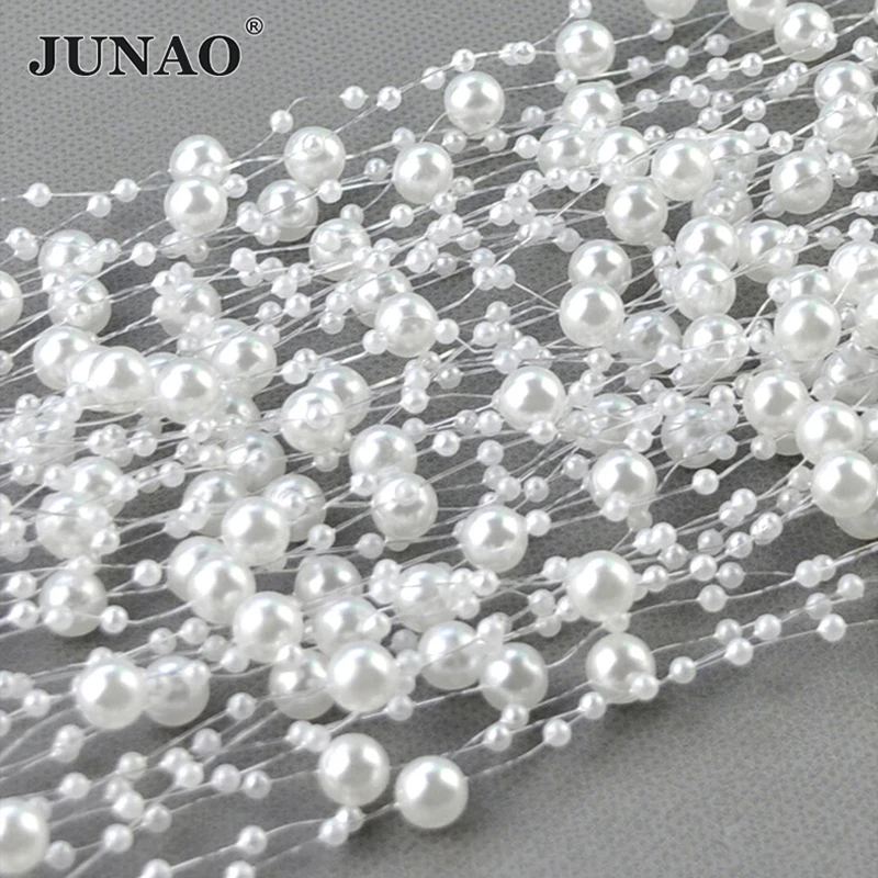 JUNAO 20 Meter 3+8mm White Rou - огляд і ціна Pearl Trim Chain