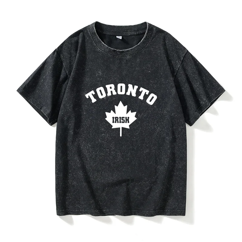 

Toronto Iri Maple Le Logo T-irt ort Sve round Ne ex Bla Cotton Casual Summer Top for Men And Women