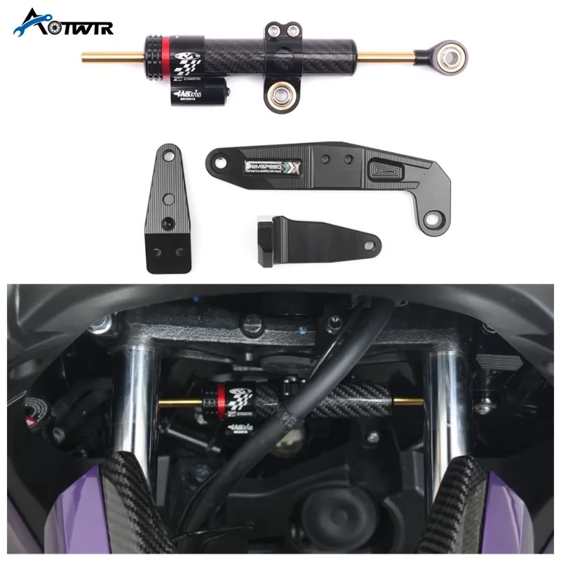 AOTWTR Motorcycle CNC Aluminum Steering Dampers For Yamaha XMAX 125 250 300 2025-2026 Amortiguador Direccion Moto
