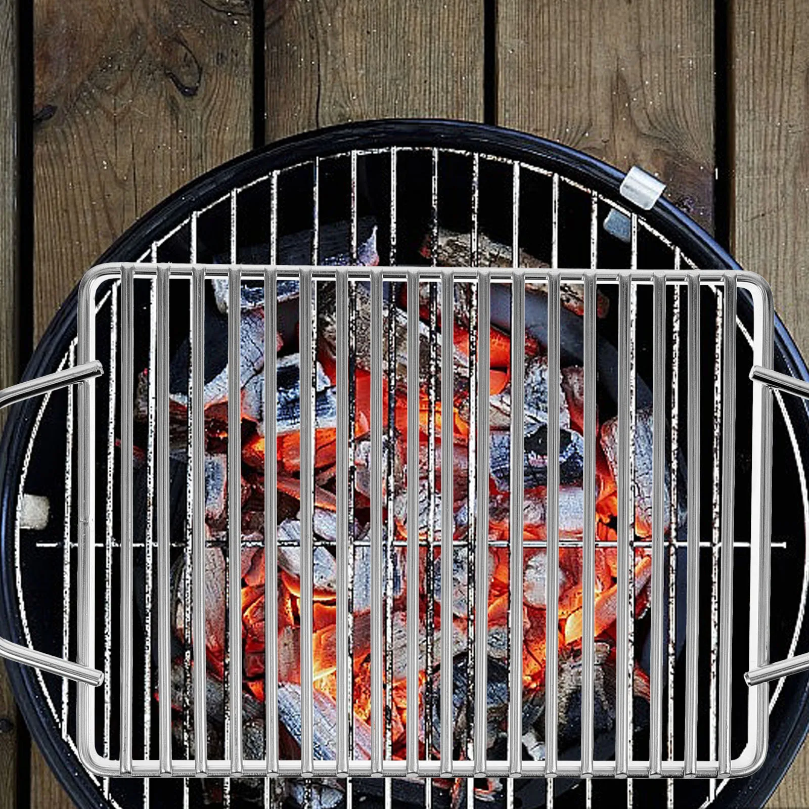 

Multi Purpose Stainless Steel Bbq Grill Net for Steak Pork Bacon Seafood Grilling Even Heat Distribution Easy Clean Grill Grate