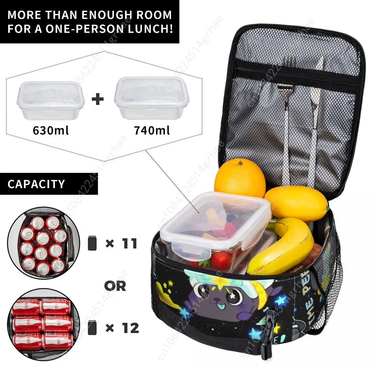 Dandys World Pebble Insulated Lunch Bags Food Container Bags Portable Thermal Cooler Lunch Box For Picnic