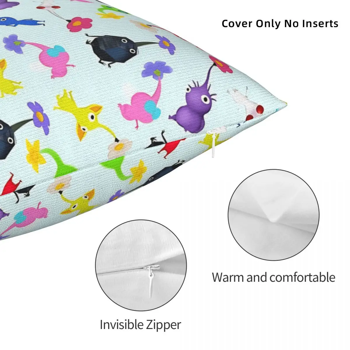 ALL Pikmin Pillow Case Cushion Cover Square Pattern Pillow Cover Kawaii Pillowcases For Sofa Home Decoration