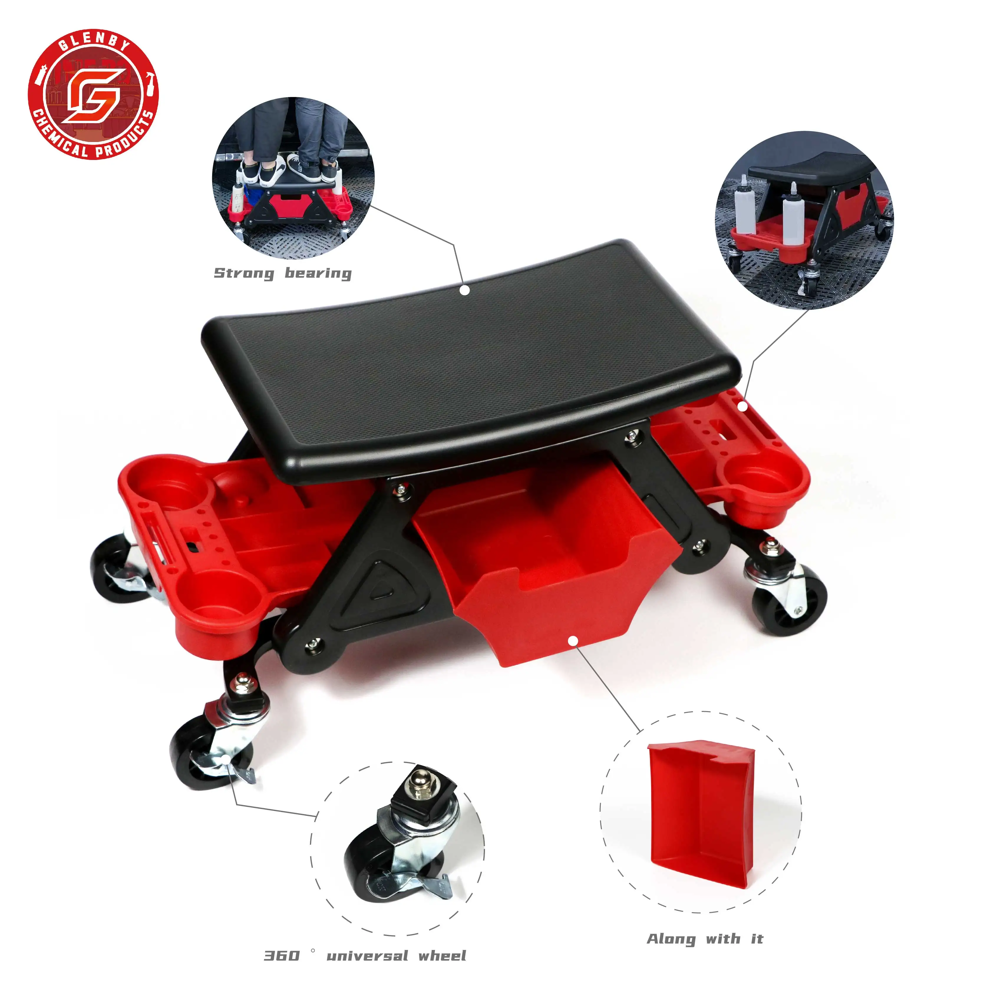 Silla multifunción para coche, mecánico para proyectos de pulido de cera, taburete Creeper para coche, silla, asiento Creeper móvil, suministros de lavado de coches