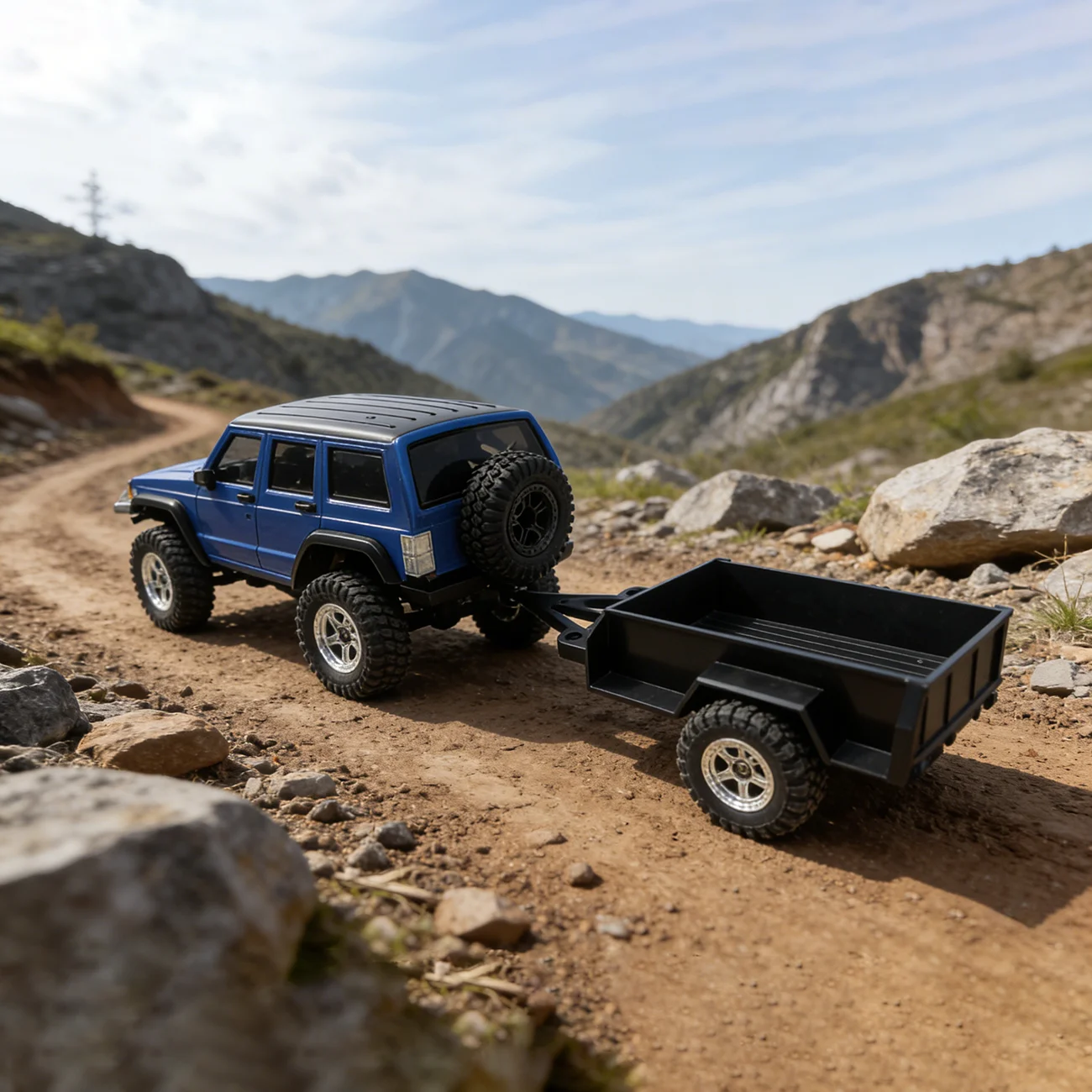 

2-wheel / 4-wheel Rear-loading Trailer, Suitable for Remote Control Cars C8801/C8801 PRO/C8809​​​​​​​ RC Parts