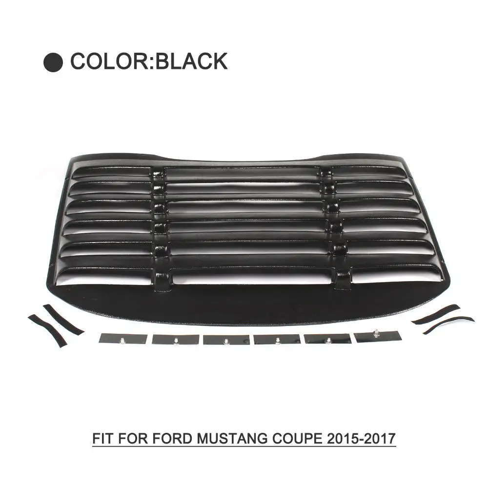 PP Rear Window Louver Black Sun Shade Visor Cover for Ford Mustang 2015 2016 2017 Air Outlet Bumper Shutter Grill Cover Frame