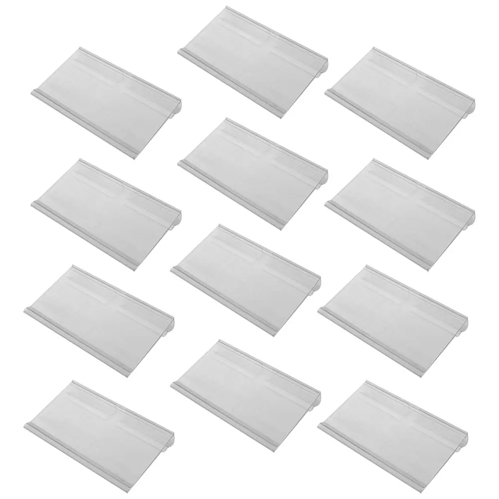 

60 pcs Label Sign Clear Plastic Price Tag Stand Hook Holder Sign Display Holder Price Display Stand Supermarket Shop