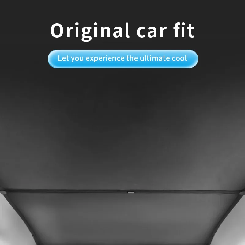 Tesla Model Y Juniper 2025 용 Sun Shade 업그레이드 Anti-UV Sunshade Roof Shield Visor Ice Cloth 버클 유리 채광창 쿨러 커버 썸네일 3