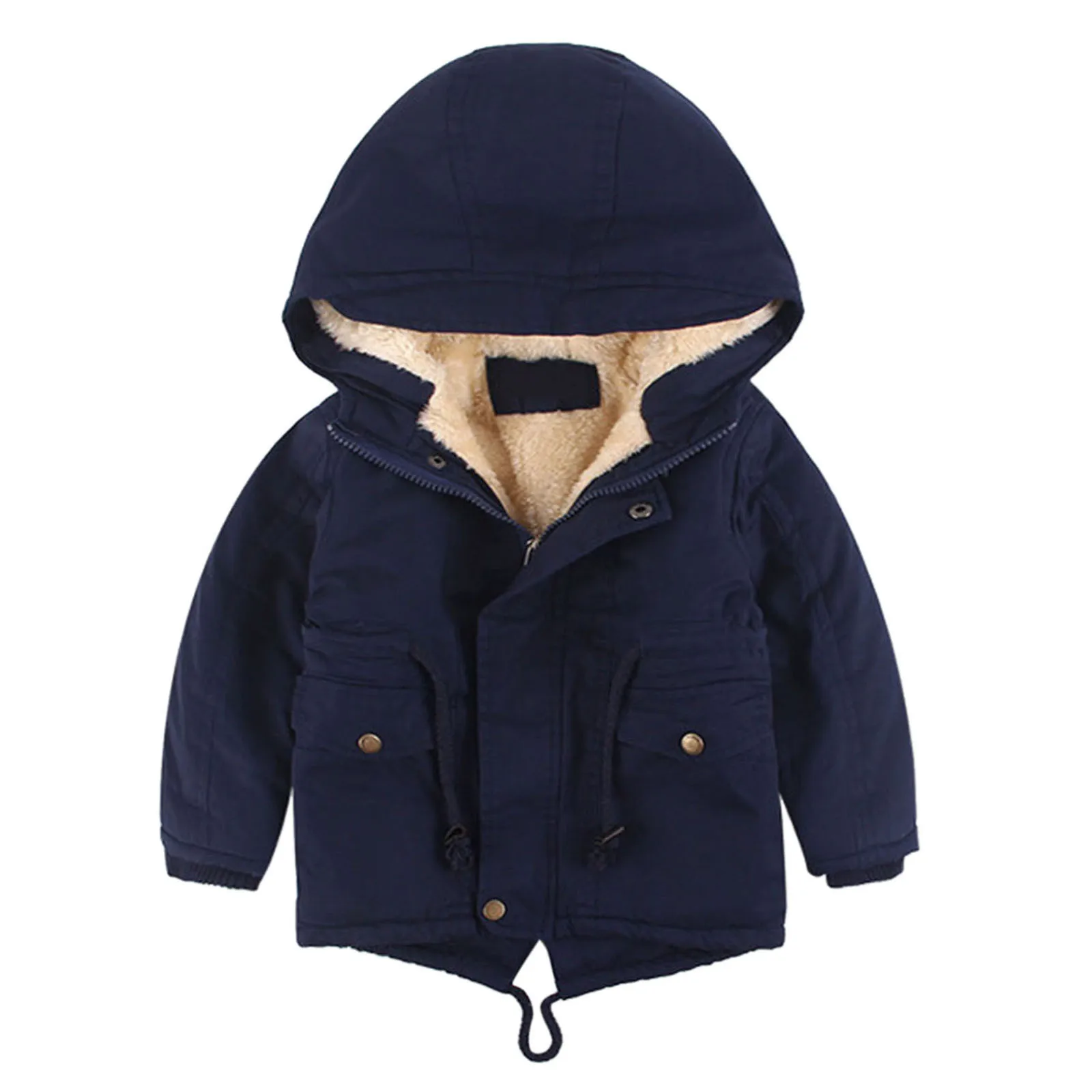 Kids Boys Girls Winter Thicken Coat Solid Hooded Jacket Toddler 6x Womens Clothes 4t Light Weight Jacket Winter Coat for Toddler