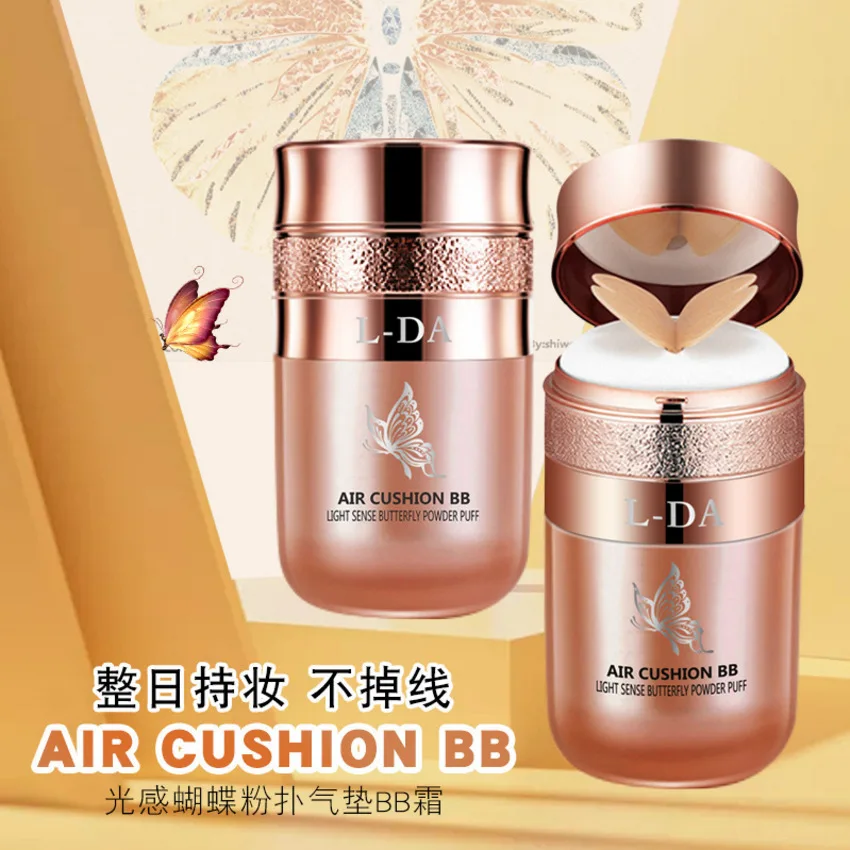 

Air Cushion BB Cream Butterfly Puff Moisturizing Foundation Concealer Brighten Whitening Oil-control Waterproof Makeup Cosmetics
