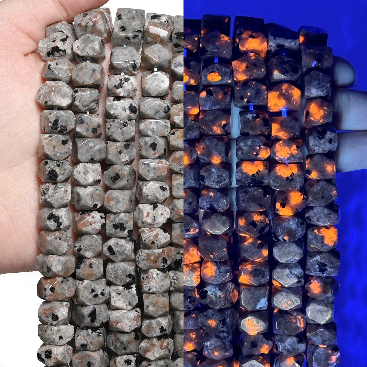 6x11mm Irregular Flame Stone Beads for Jewelry Making DIY Crafts Assorted Beads for Bracelets Loose Spacer Accessories  7.5in