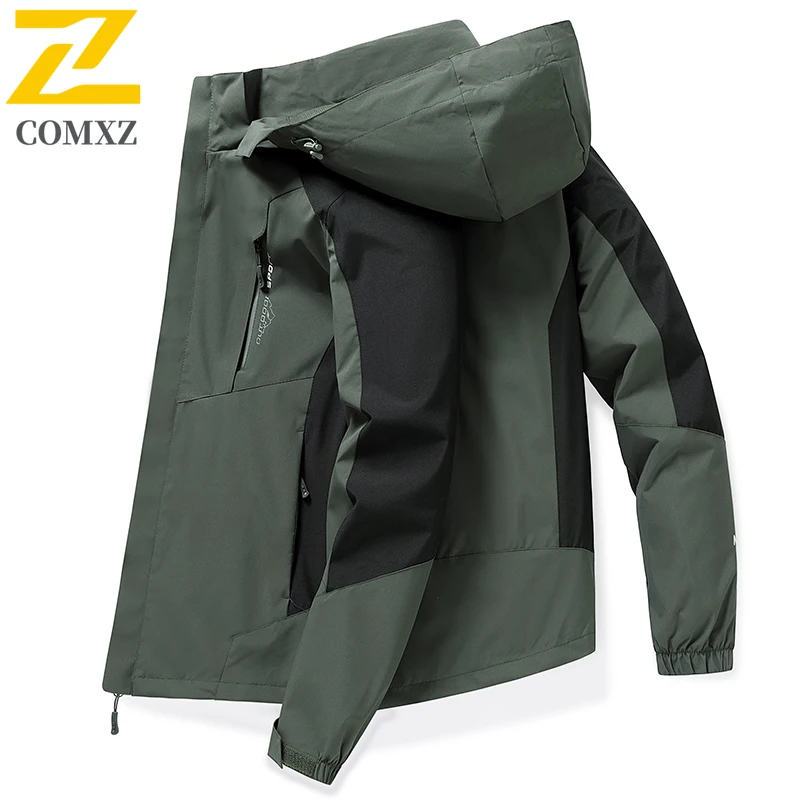 سترة ربيع الخريف على طراز قاطرة للجنسين سترة واقية بغطاء للرأس معطف خارجي للمشي لمسافات طويلة مجموعة ملابس الشارع الحضرية المطابقة