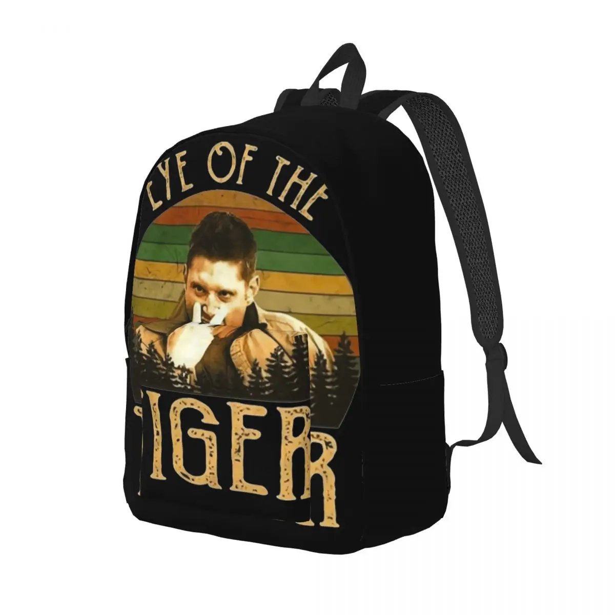 Winchester-Sac à dos smile Natural Eye Of The Tiger pour hommes, sac à dos d'extérieur, sac de voyage, sac de randonnée pour étudiants, sac initié pour ordinateur portable, mode, ROM