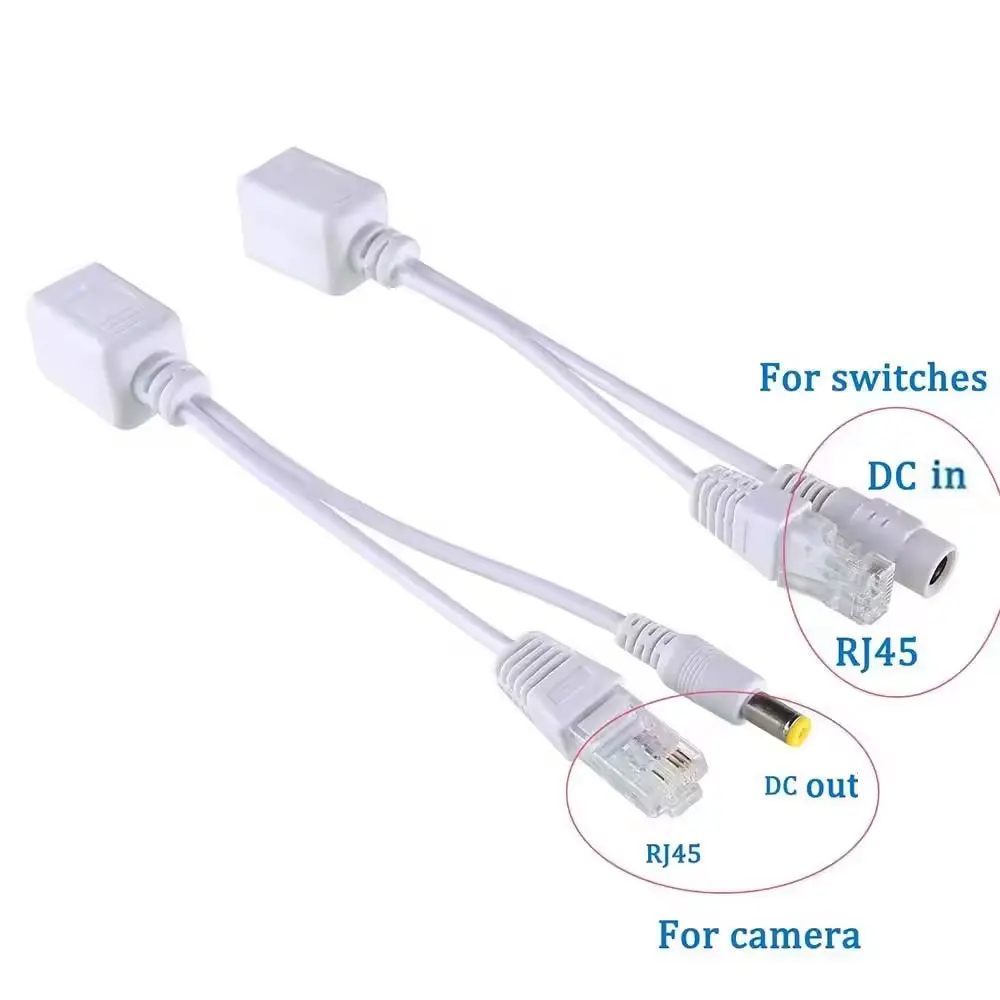 Imagem -04 - Poe Spliter 48v a 12v à Prova Dágua com Vídeo e Adaptador de Alimentação Módulo de Alimentação do Cabo Injetor para Câmera ip Extensor