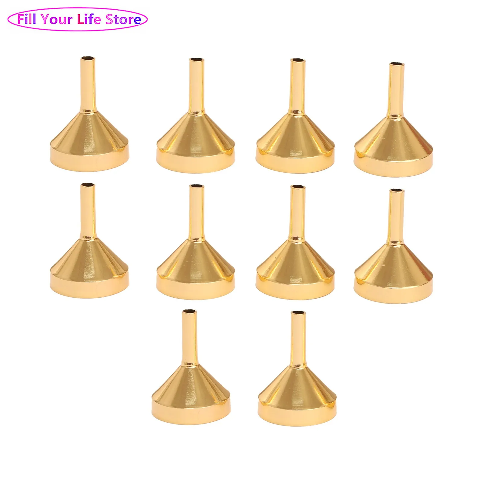 

10Pcs Mini Metal Funnel Tool Perfume Bottle Dispenser Liquid Dispensing Tool Home Accessory for Daily Use