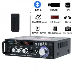 AV-298BT HiFi Digital Amplifier Bluetooth Amplifiers 300W+300W Channel 2.0 Stereo Power Sound AMP for Car Home Theater Karaok