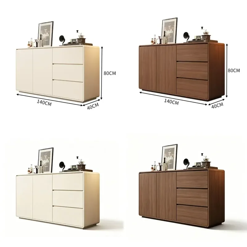 Wooden European swing door Modern luxury living room porch cabinet 5 drawers, adjustable shelves, durable design home