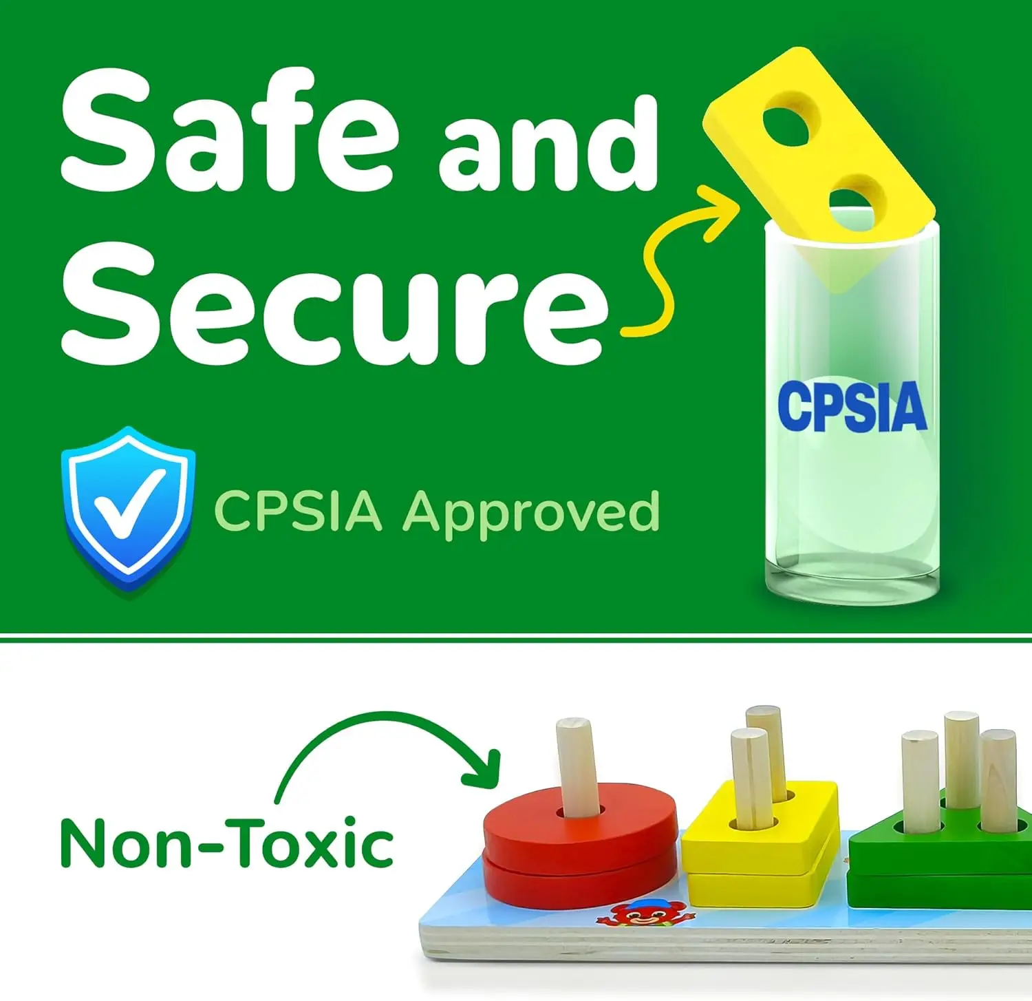 Giocattoli impilabili e smistamento in legno per bambini di 3-5 e bambini in età prescolare, giocattoli Montessori per imparare i colori e le forme, puzzle in legno