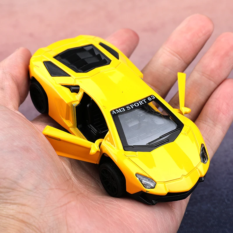 (Bagged) 1:43SVJ Track Car, Simulation Racing Car, Alloy Pullback Racing Car, Children's Toy, Cool Color Combinations