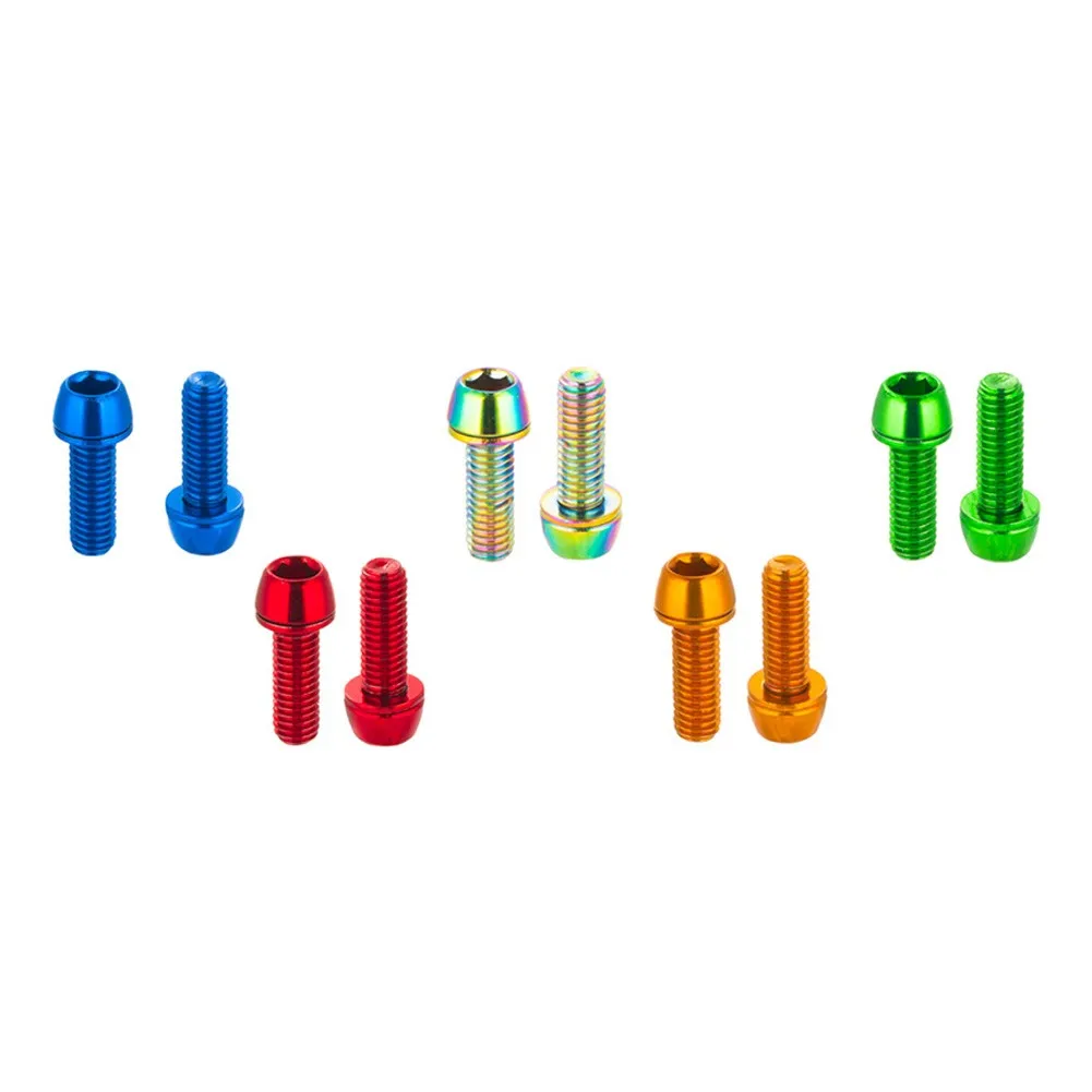 2 Pcs M6 Bicycle Bolt  Anodized Steel Screw Crank Road Bike Disc Brake Claw Colored Ultra Light Accessories