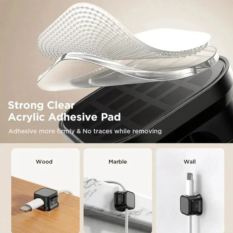 Magnetic Cable Clip Cable Holder Adhesive Wire Keeper Cord Cable Organizer for Home Office Under Desk Management view 3
