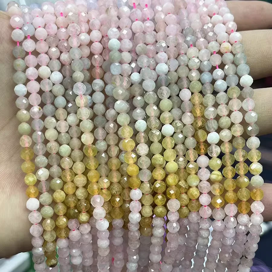 4 مللي متر مورغانيتي الطبيعي امازونيتي العقيق جمشت الأوجه الجولة فضفاض الخرز سوار ذاتي الصنع قلادة صنع المجوهرات اكسسوارات