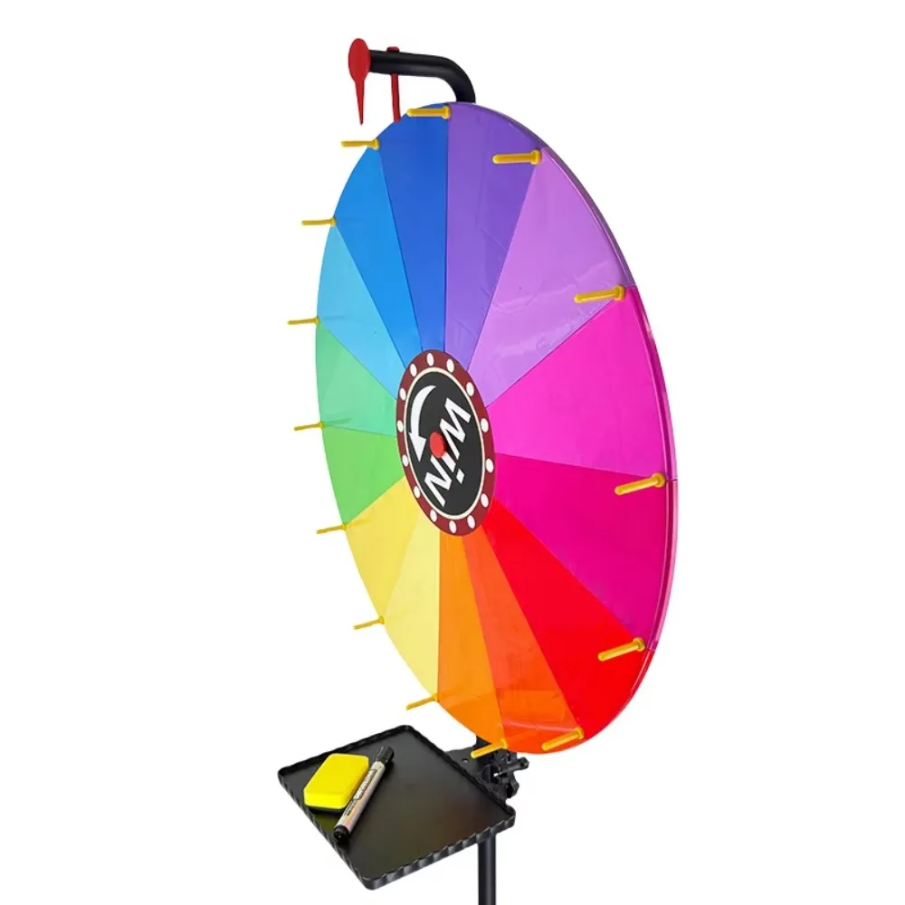 Prize Wheel Spinning Game Wheel with Rolling Tripod Stand Erasable Spin Wheel for Trade Show Carnival Party