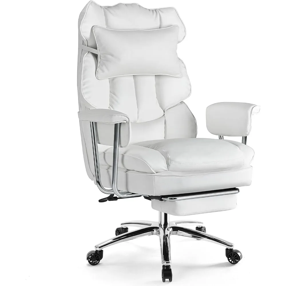 

Executive Home Office Desk Chair - Ergonomic Big Tall High Back with Footrest & Lumbar Support, Reclining Height Adj