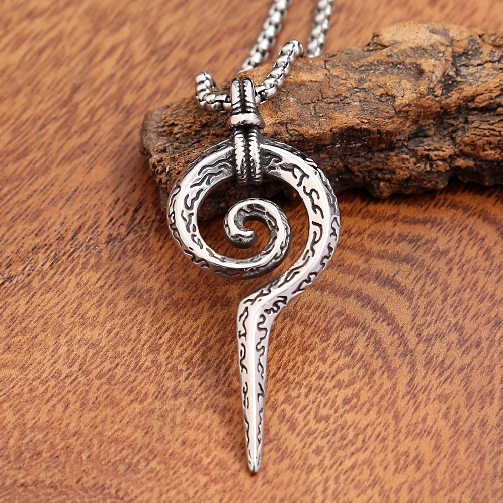 Mystery Vintage Mayan Totem Snake Scepter Pendant For Men Women Stainless Steel Viking Necklace Simple Jewelry Gift Dropshipping